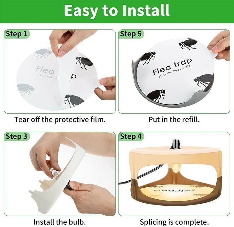 Electric Flea Bed Bug Trap Indoor Lamp Catch Light Non-Toxic Odorless 2x Bulbs gallery