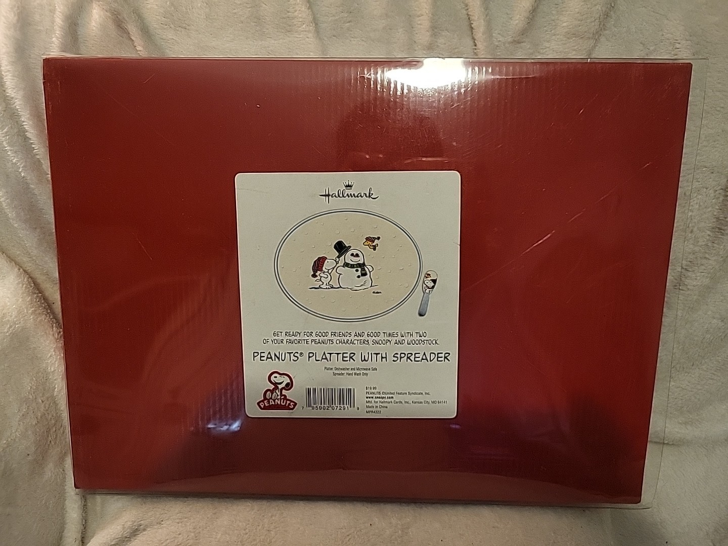 Vintage Peanuts Hallmark Serving Platter w/Spreader Snoopy Woodstock New gallery