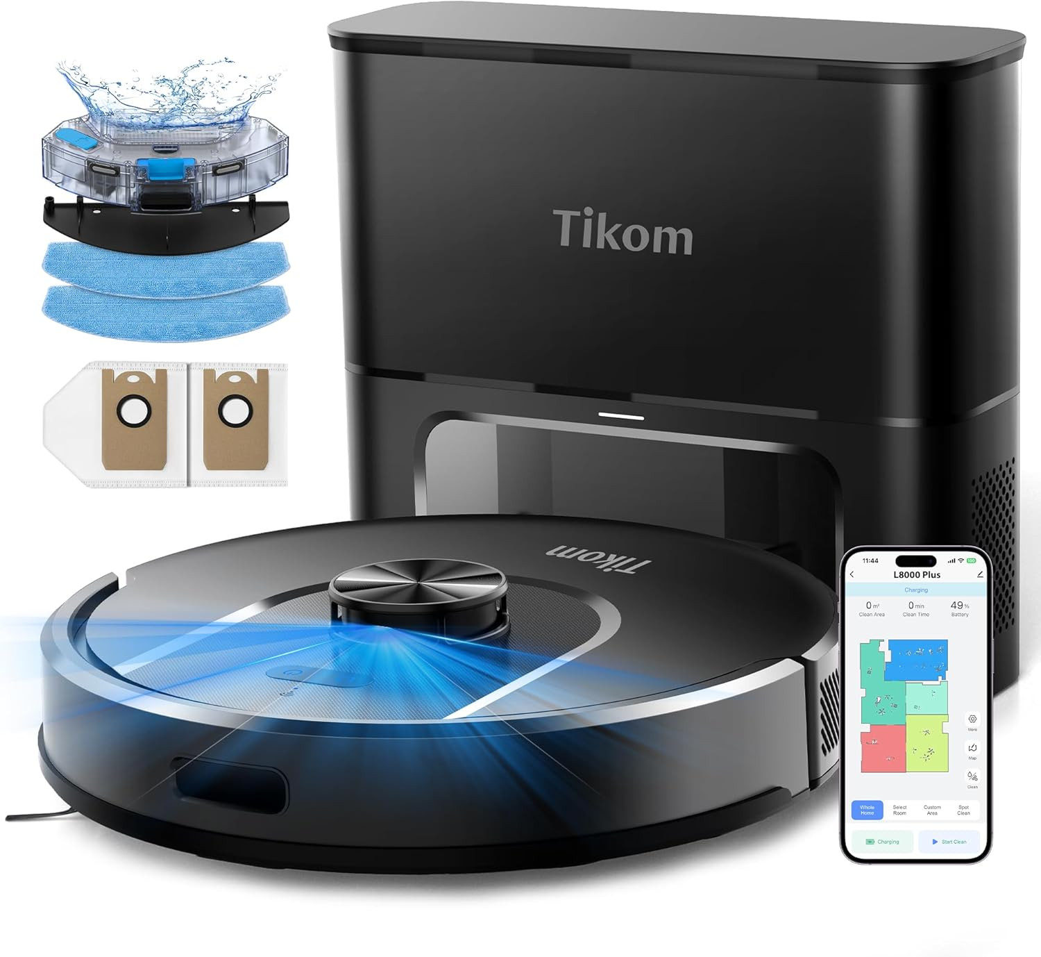 L8000 Plus Robot Vacuum & Mop, 6000Pa, Self-Emptying, Lidar Navigation gallery