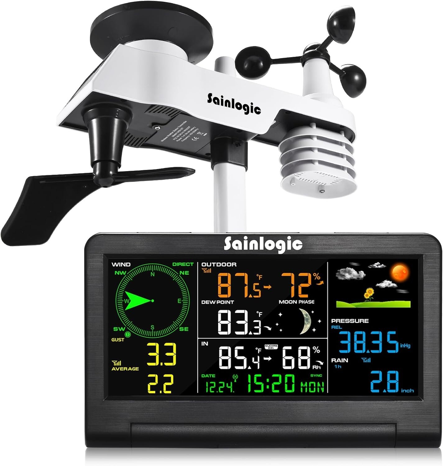 Sainlogic Weather Station Wireless 8-IN-1 Indoor Outdoor Color LCD Display gallery