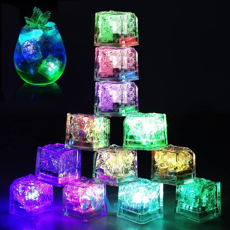 48pcs Glowing LED Ice Cubes Flash Light For Party Bar Drinks Wine Glass Decorate gallery