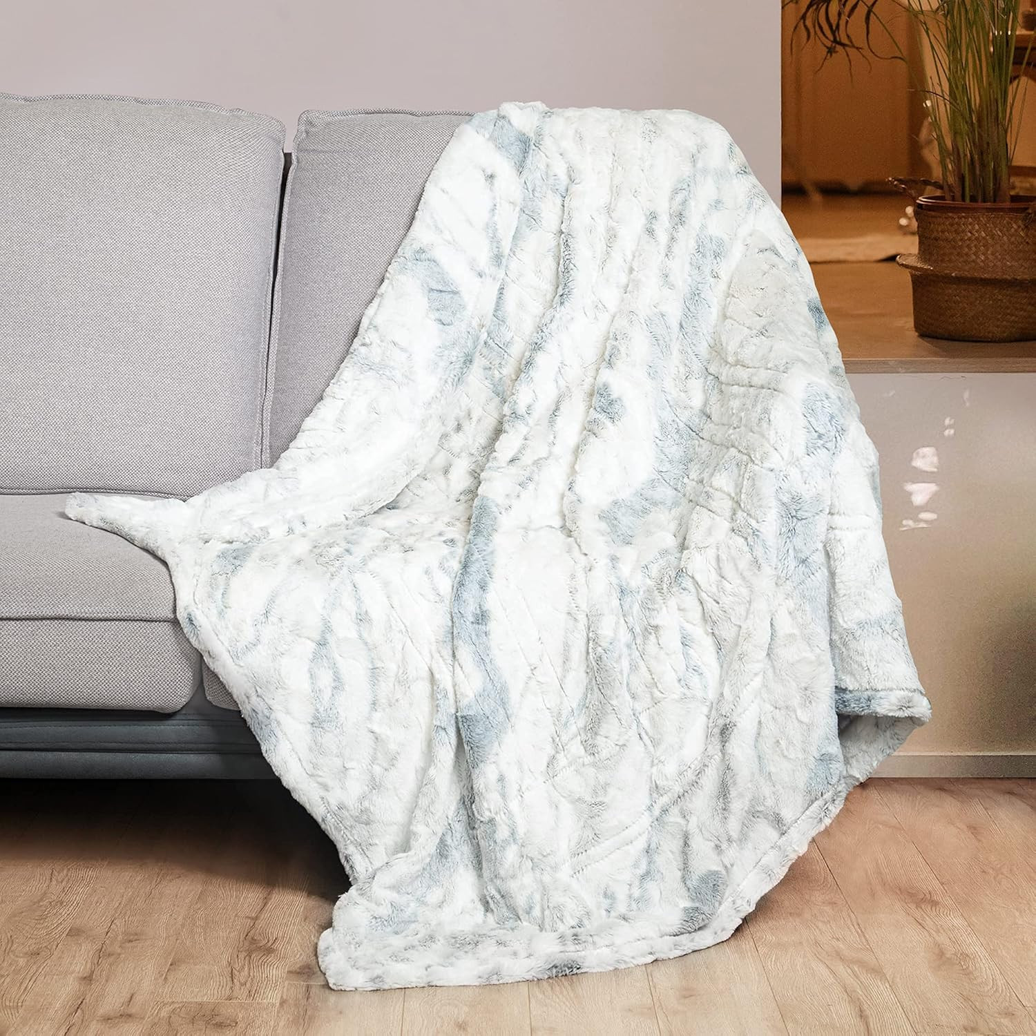 [5 Year ] Electric Heated Throw Blanket(50"X 60"), Soft Faux Fur Fast Heating Bl gallery