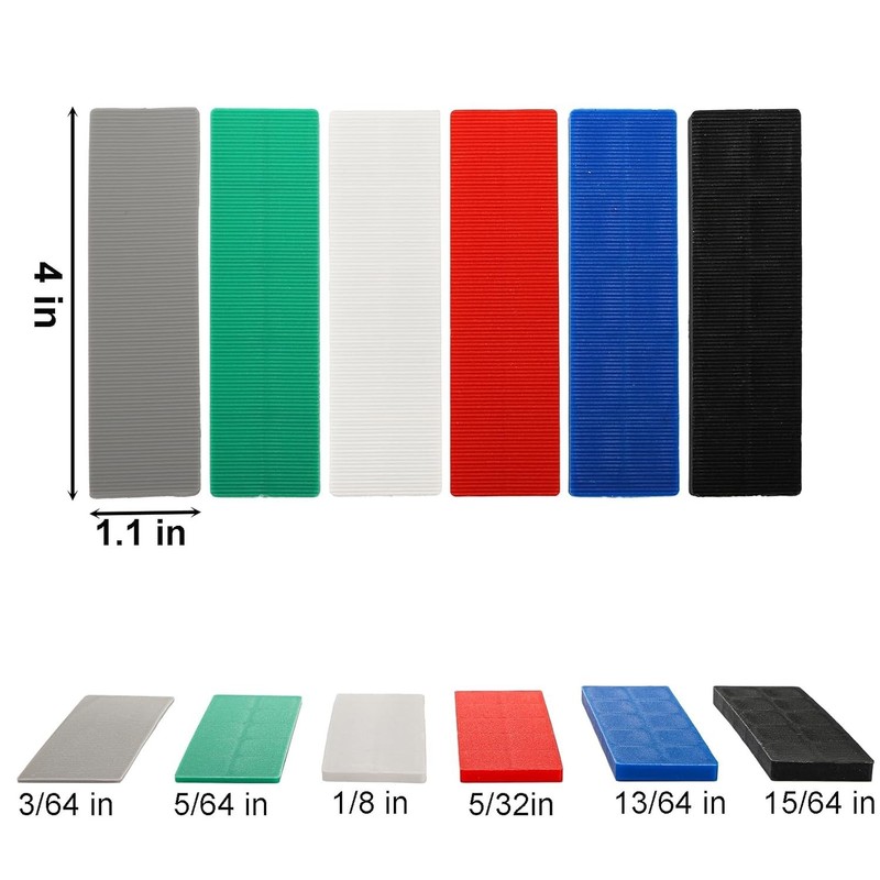 300 Pcs Plastic Flat Shims for Leveling, 6 Size Structural Tile Composite Shims gallery