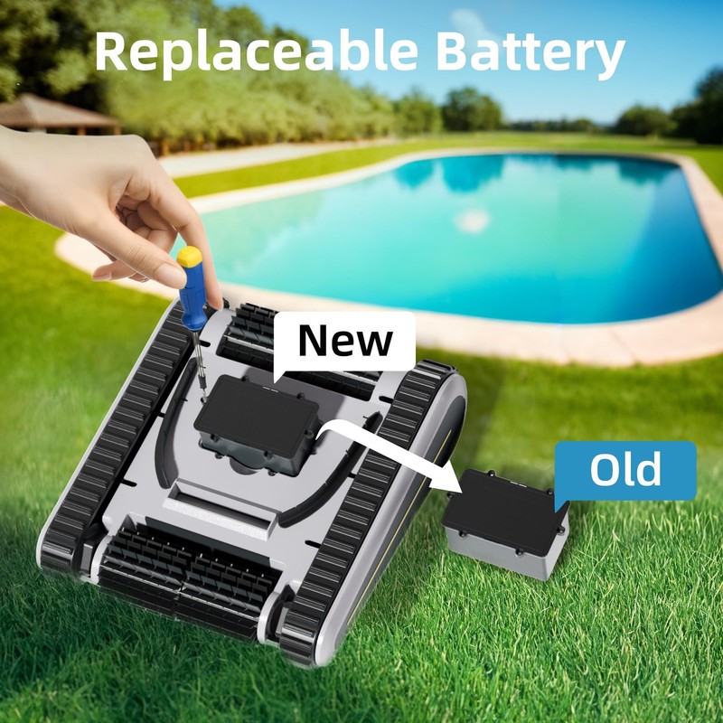 Cordless Robotic Pool Cleaner, Wall Climbing, 150 min Battery Life gallery