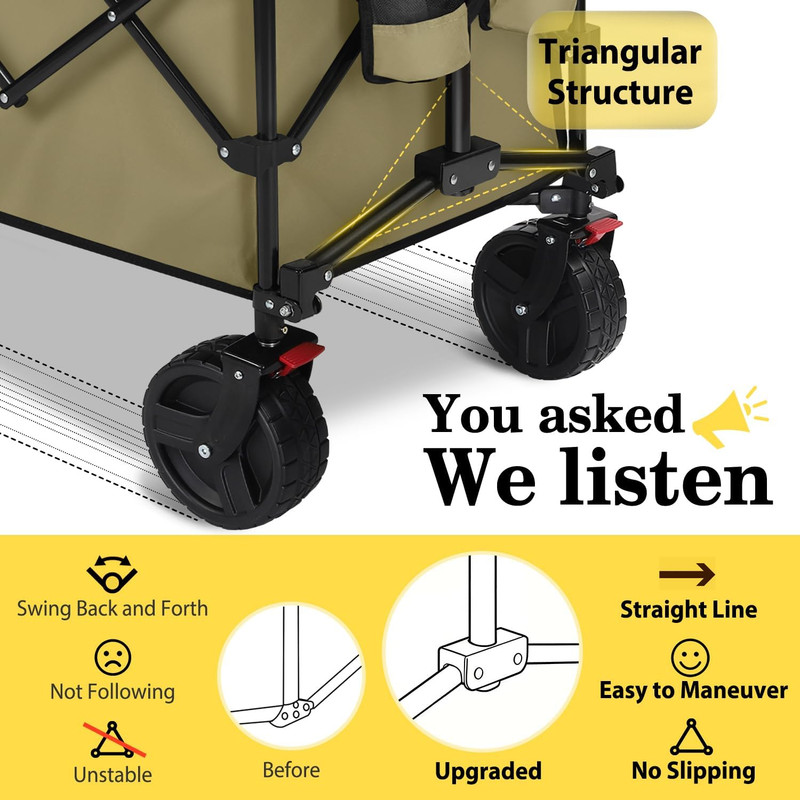 Sekey 48''L Collapsible Foldable Extended Wagon with 660lbs Weight Capacity, Hea gallery