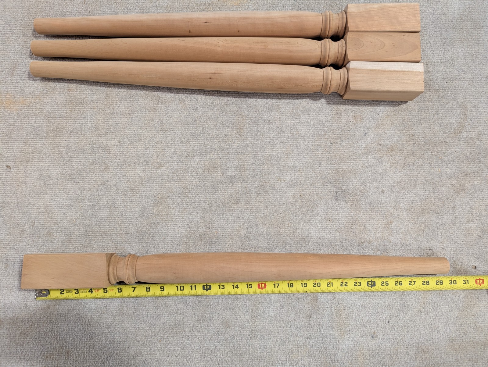 Set of Four Cherry Dining Table Legs Straight Turned 29-30 New Old Stock gallery