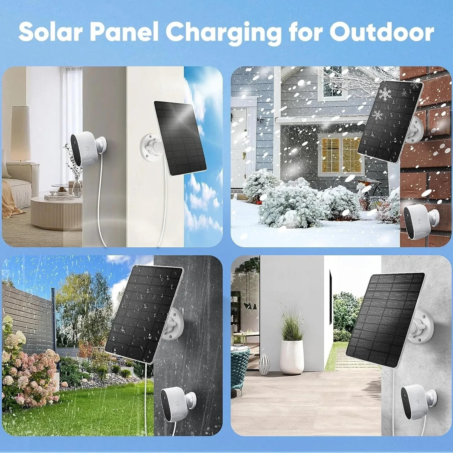 Solar Panel for Ring Camera(2nd Generation) Dustproof Waterproof 5W Solar Panel gallery