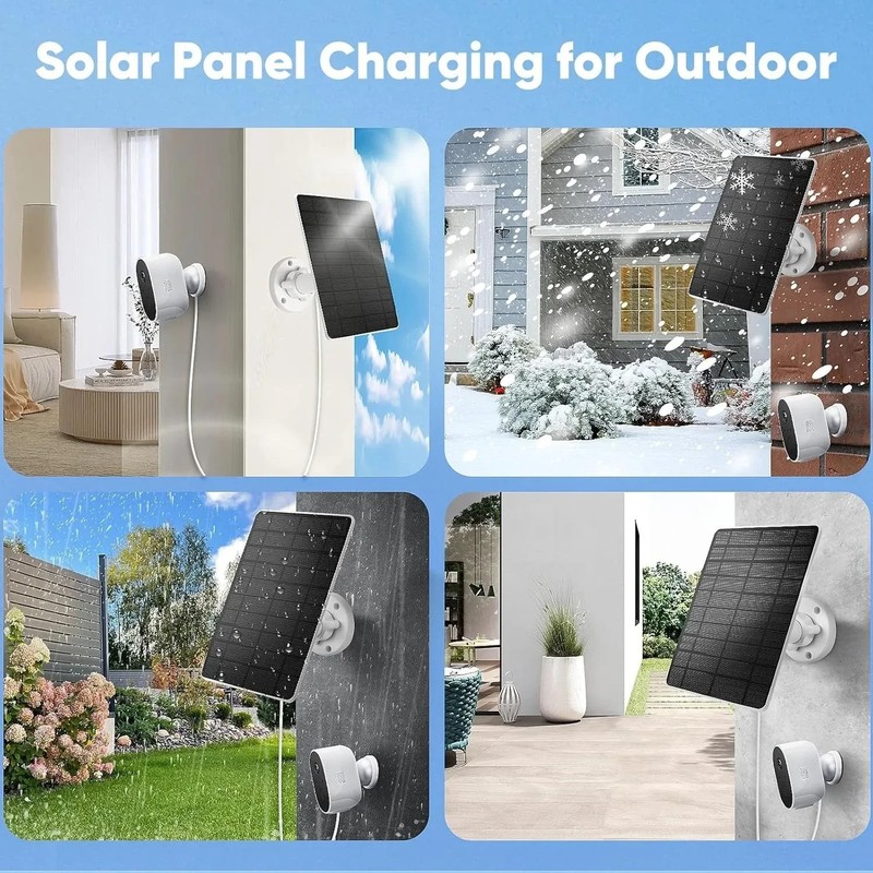 Solar Panel for Ring Camera(2nd Generation) Dustproof Waterproof 5W Solar Panel gallery