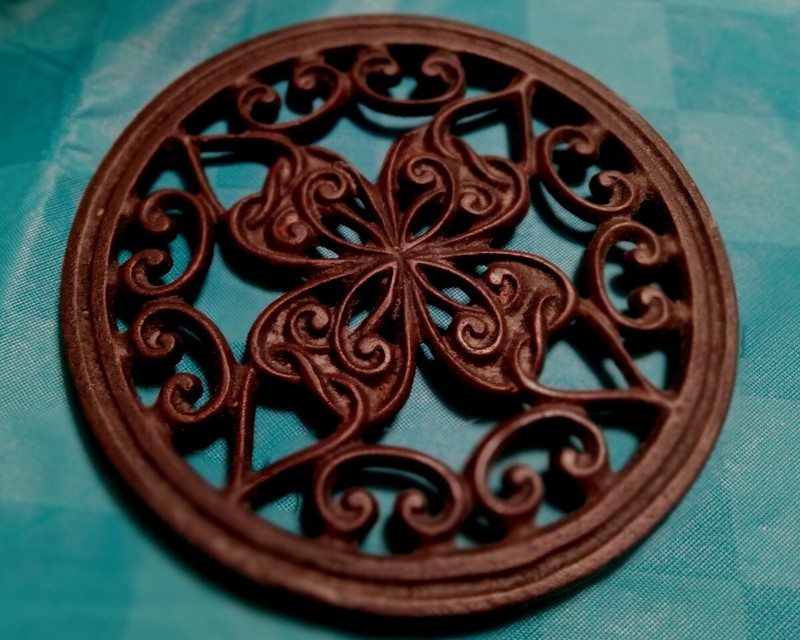 Trivets Set 2 Solid 7" Round Cloverleaf Black Heavy Steel 1 1/4" Pounds Each gallery