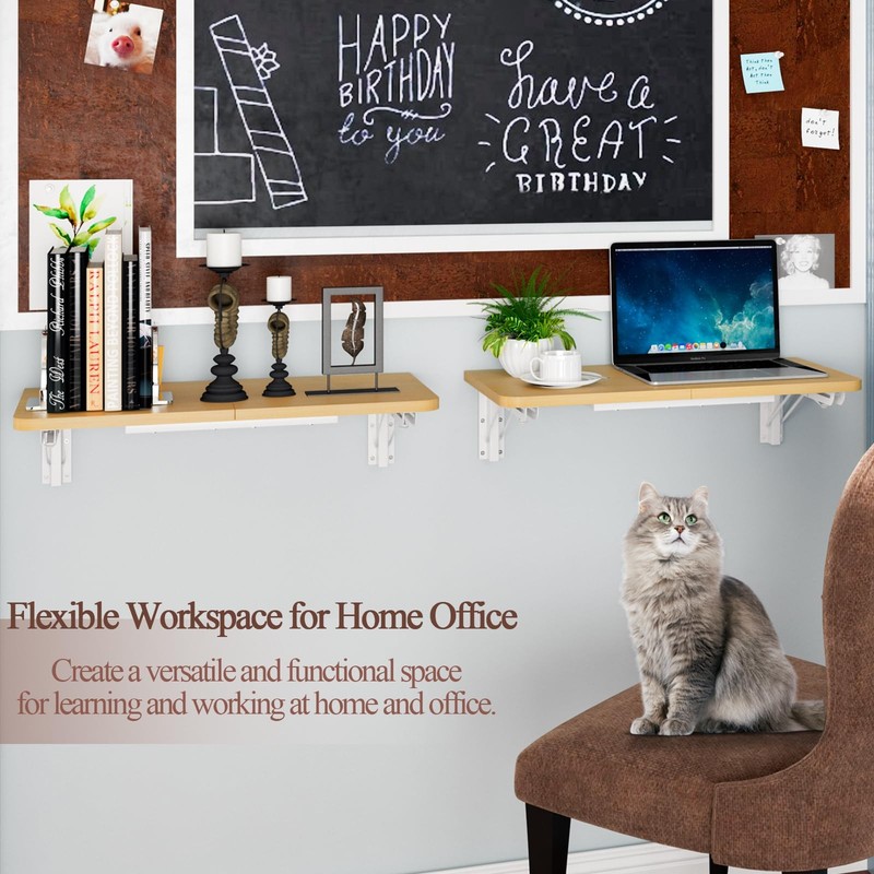 Wall Mount Folding Drop Leaf Table Floating Desk HeavyDuty Bracket Laundry gallery