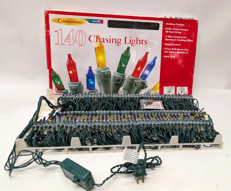 NOS Chasing Mini Light Set 140 ct 48 feet 4" spacing Multi-color Set Ace Hardw gallery