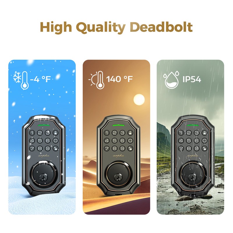 Smart Door Lock Keyless Entry Electronic Keypad Deadbolt 16 AntiPeeping Password gallery