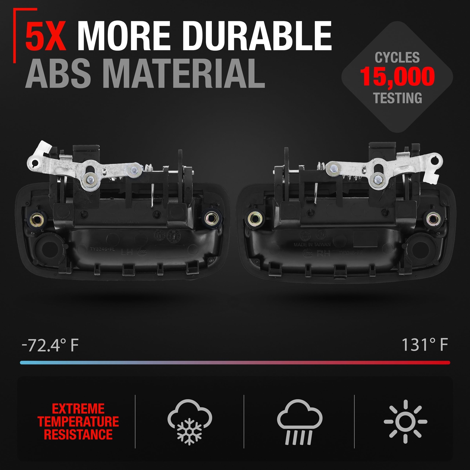 Exterior Door Handle, Left & Right for Toyota Tacoma - Driver + Passenger Han... gallery