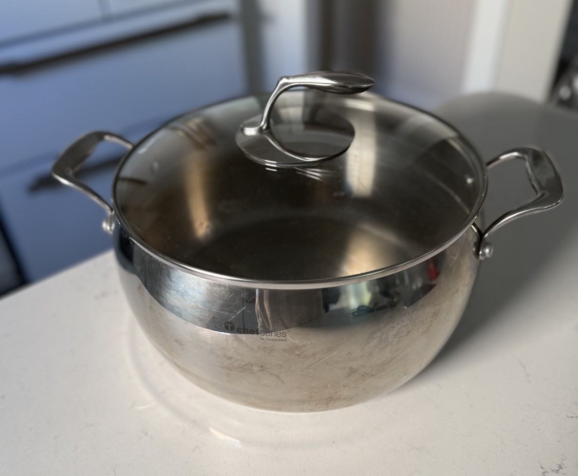 Tupperware Chef Series 12qt Stainless Steel Stock Pot Dutch Oven & Glass Lid gallery