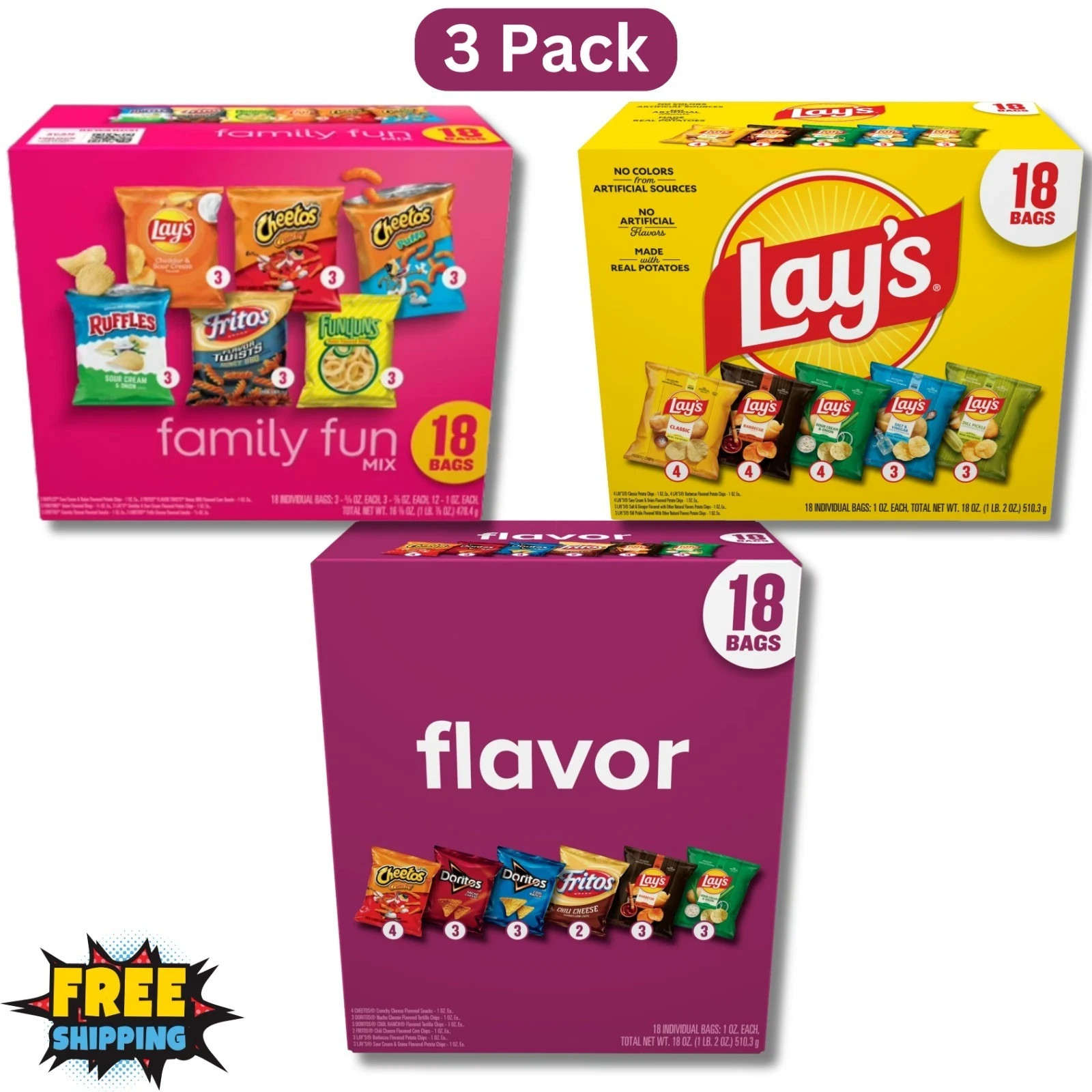 Frito-Lay Mix Variety Pack Snack Chips, 18 Count Multipack New gallery