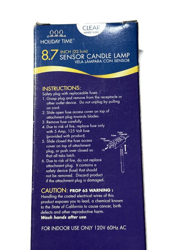 Holiday Time Indoor Only Solid Brass Base Auto Sensor Corded Candle Lamp New gallery