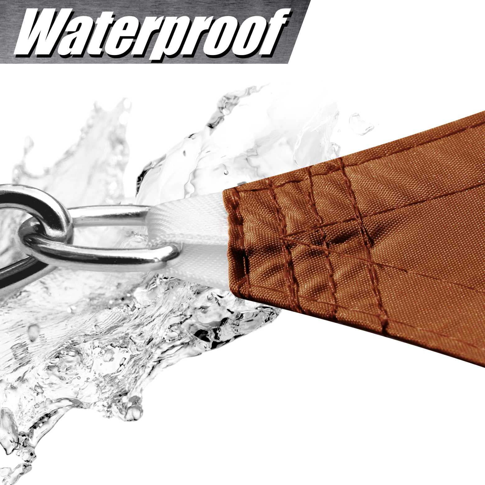 ColourTree Brown Rectangle Waterproof Sun Shade Sail Canopy Fabric Outdoor Patio gallery