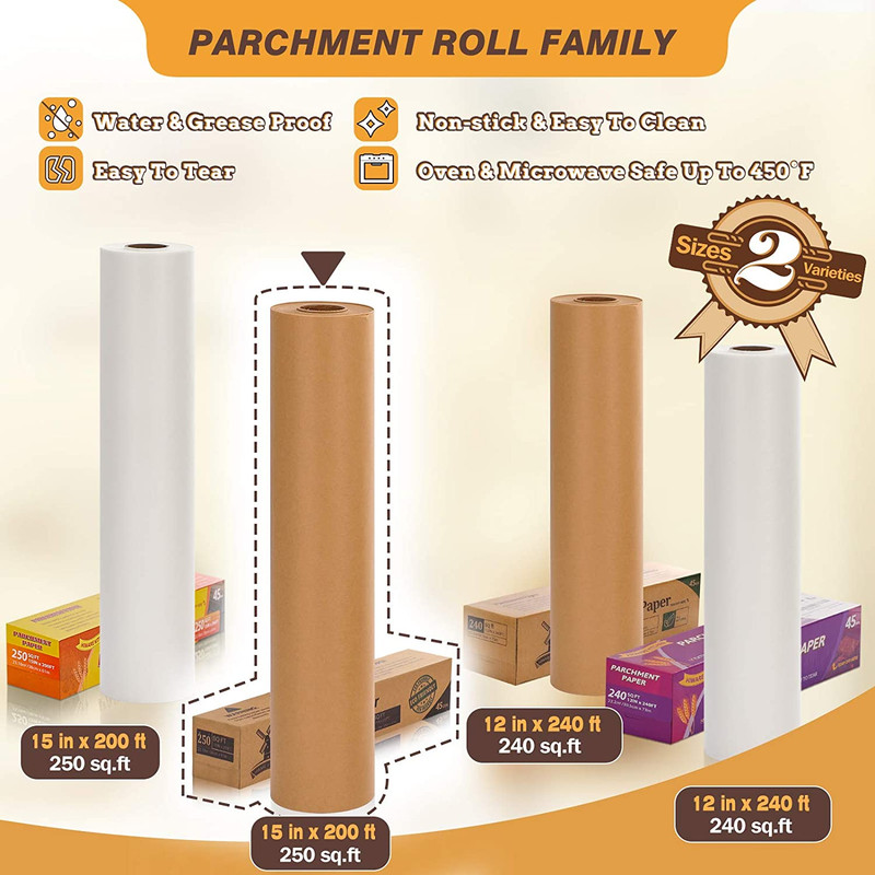 Unbleached 15 X 200 Ft Parchment Baking Paper Roll - 250 Sq.Ft for Baking, Cooki gallery