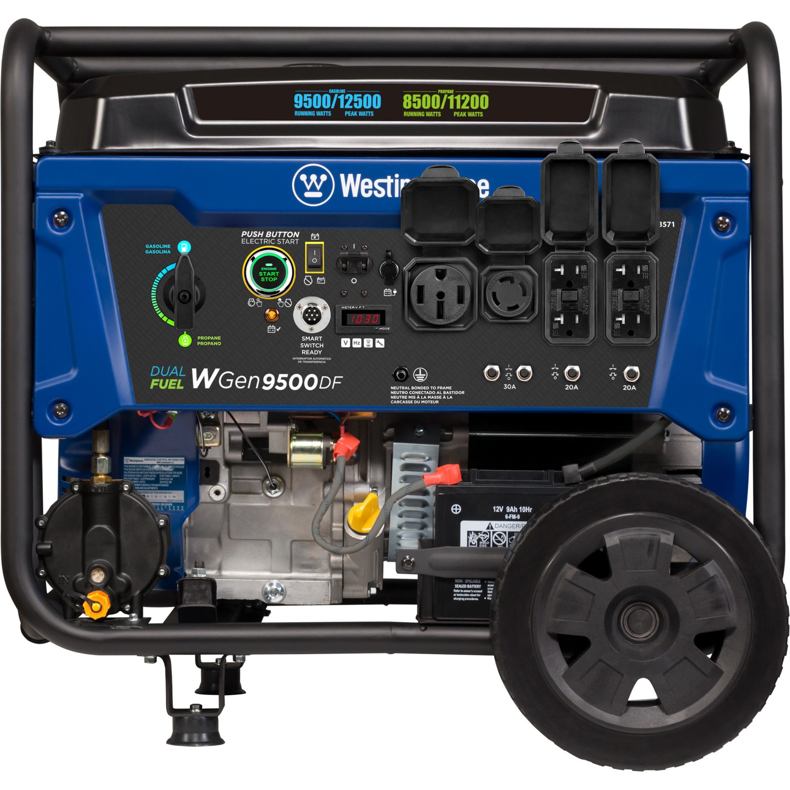 Westinghouse Open Box WGen9500DF Dual Fuel Portable Generator gallery