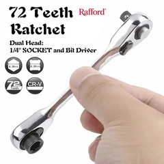1/4″ Mini Double-Ended Quick Socket Ratchet Wrench Rod Screwdriver Bit Tools *