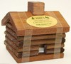 **IRREGULAR** LOG CABIN INCENSE BURNER 2.5"x3.5" w/10 balsam fir logs Paines USA gallery