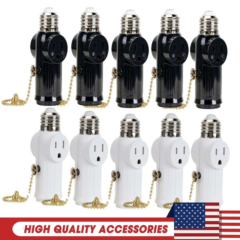 E27 E26 Light Socket to Plug Adapter 2/3 Prong Light Bulb Outlet Socket Adapter gallery