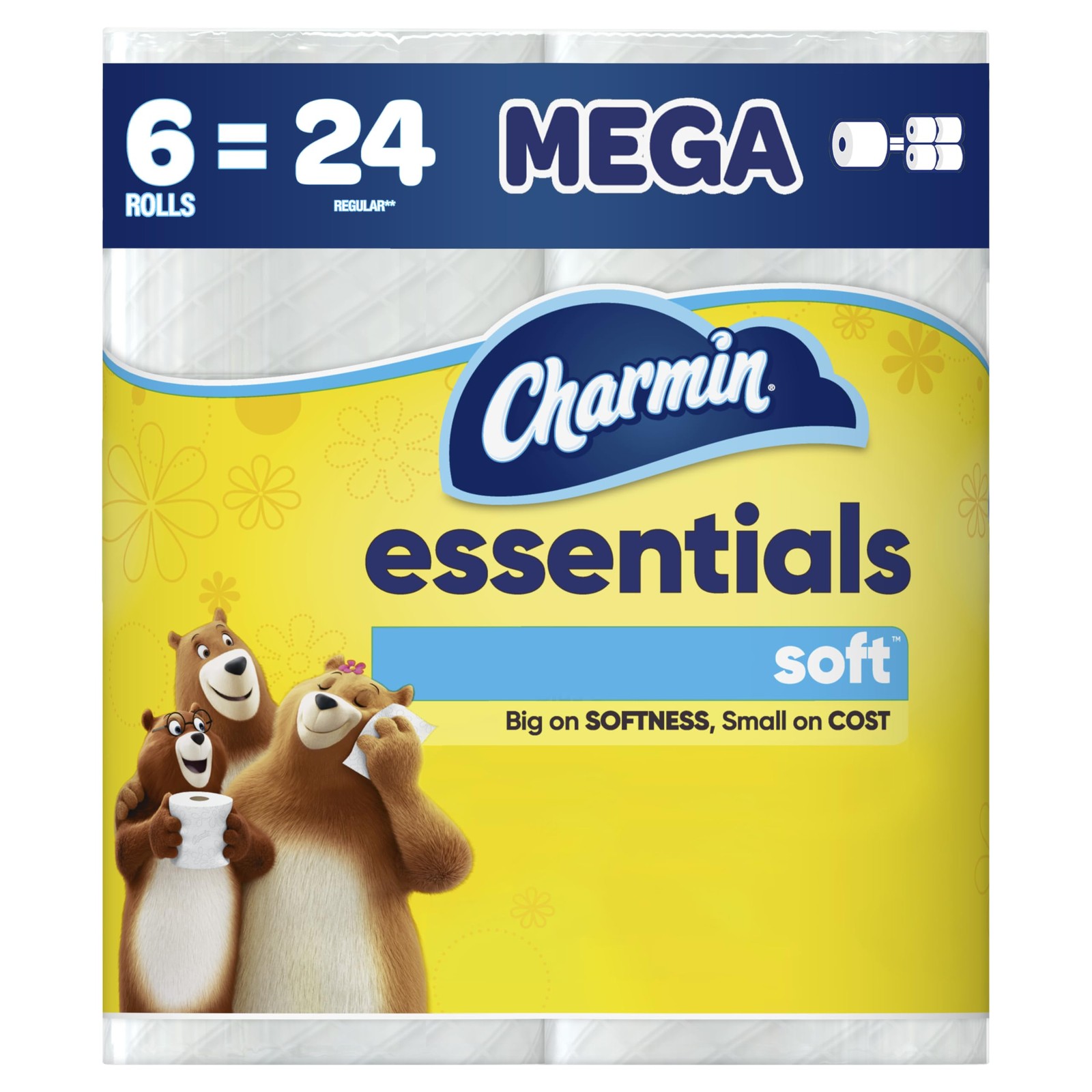 Charmin Essentials Soft Toilet Paper 6 Mega 6 Rolls (330 Sheets), No Color gallery