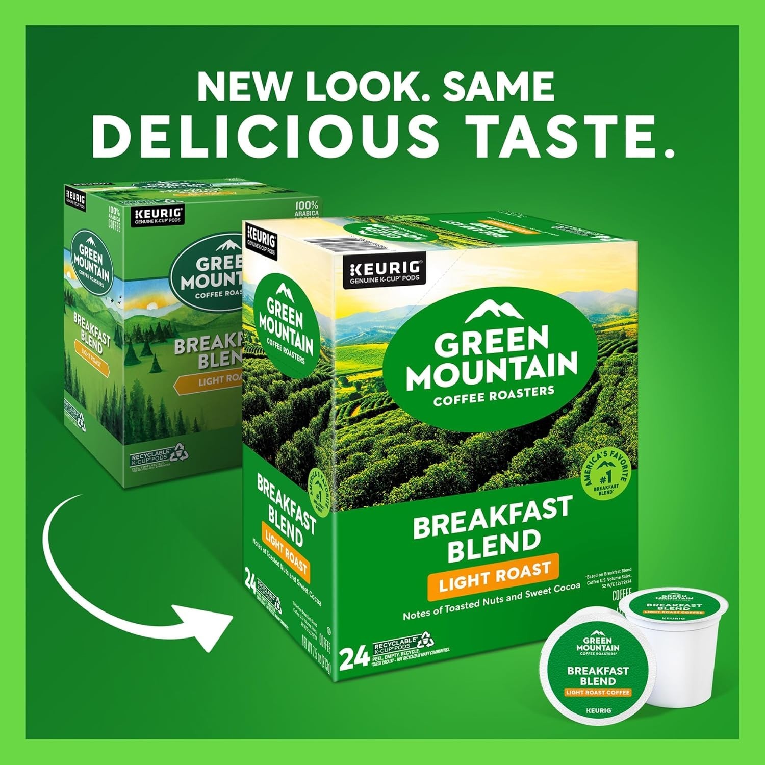 Green Mountain Coffee Roasters Breakfast Blend Light Roast, K-Cup Pods, 96 Count gallery