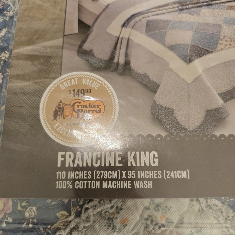 NEW Cracker Barrel Francine Pieced Quilt - King gallery