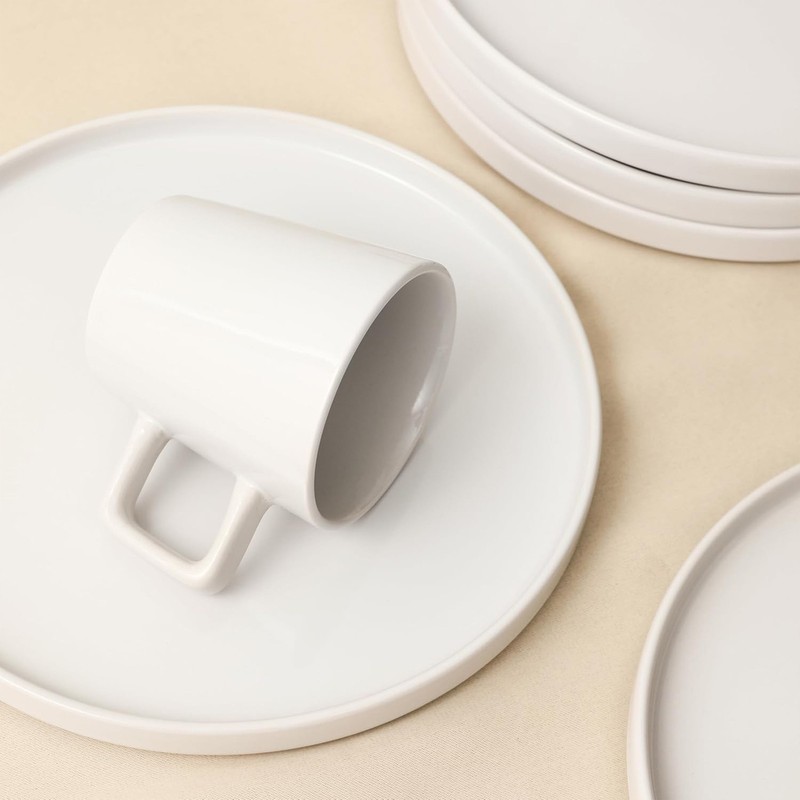 Stone Lain Stoneware 16pcDinnerware Set, Service for 4, White Glossy (Open Box) gallery