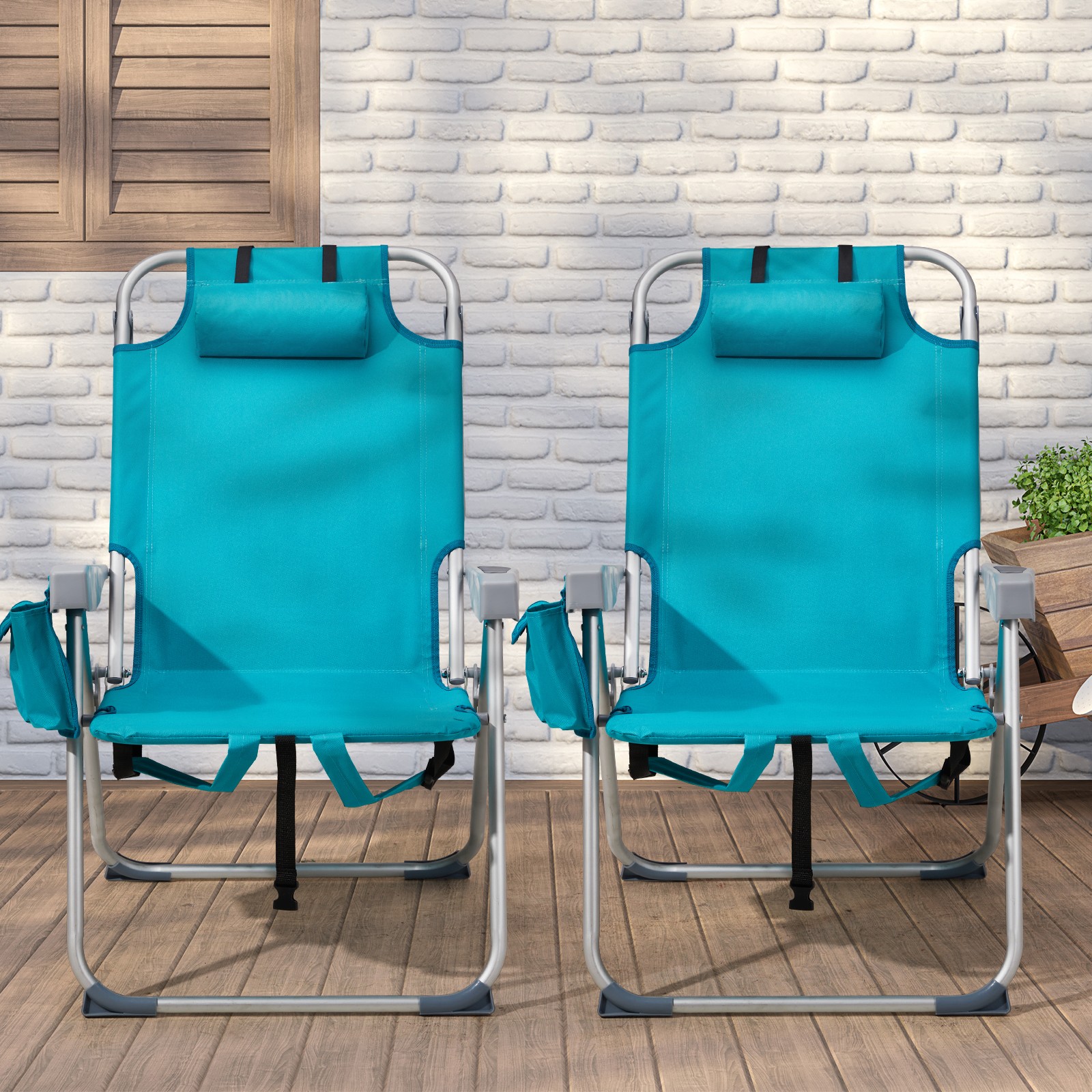 NEW Heightened Oxford Cloth Silver White Aluminum Tube Bearing 100kg Beach Chair gallery