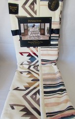 Pendleton Designer Throw Blanket For Two 60″ X 80″ Reversible Oversized Cream