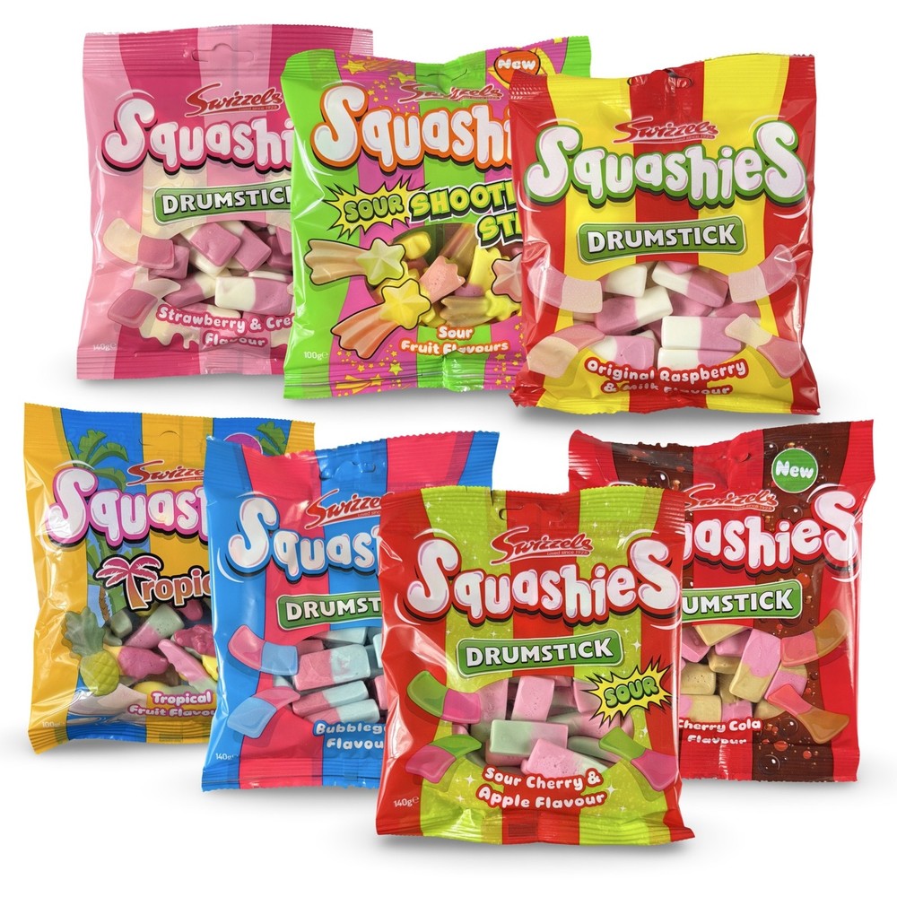 Swizzels Squashies Imported Candy – 100 g Bag | Choose Flavor | Soft & Squishy S