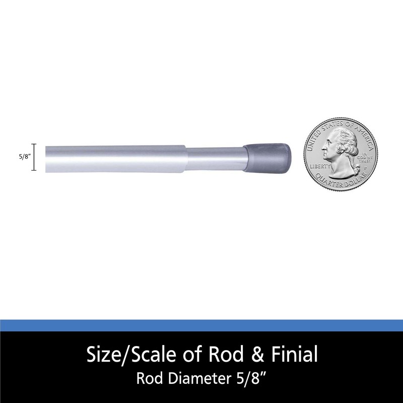 Mainstays 48-75 in. Adjustable Spring Tension Curtain Rod, 5/8 in. gallery