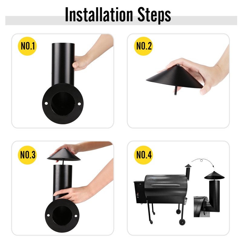 Pellet Grill Smoke Stack Replacement for Pit Boss, Traeger, Camp Chef, 1 Pack gallery