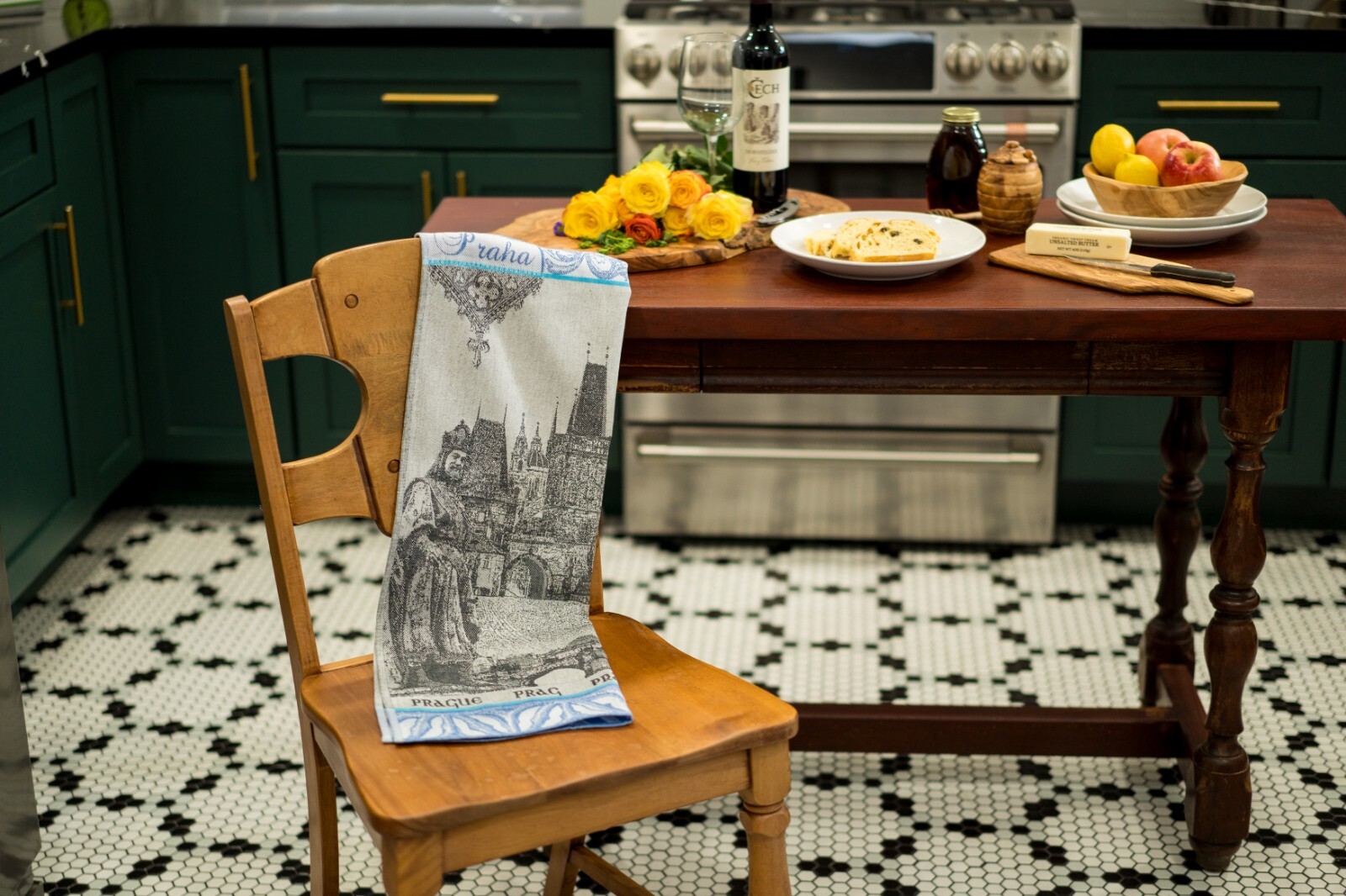Prague Tea Towel Historical Medieval Kitchen Towels Praha Capital Czech Republic gallery