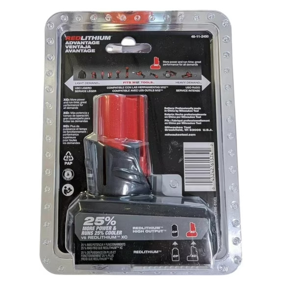 Milwaukee M12 High Output XC5.0 Lithium-Ion Battery Pack - Red (48-11-2450) gallery