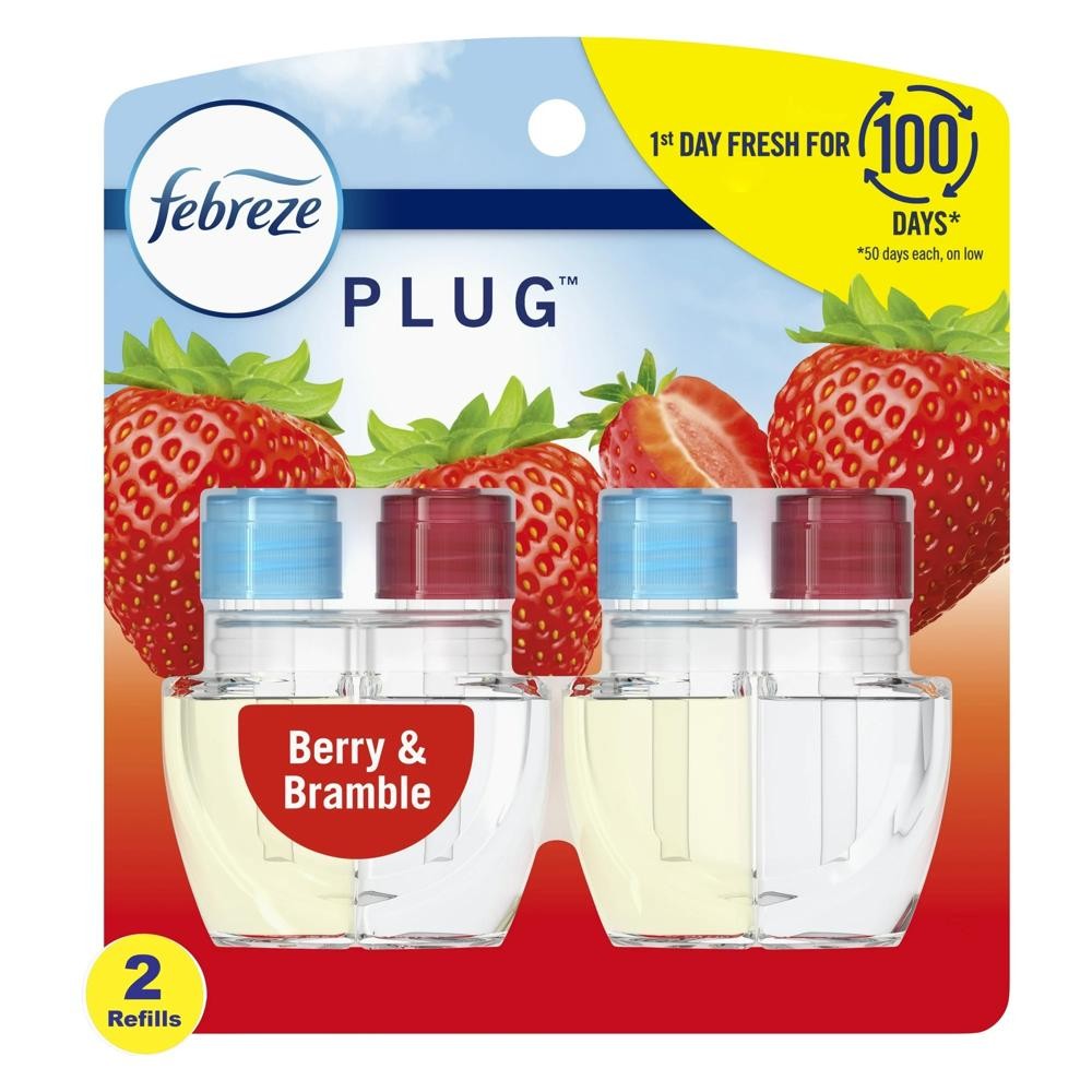 Febreze Odor-Fighting Fade Defy Plug Air Freshener Refill- Berry & Bramble- 2 ct gallery