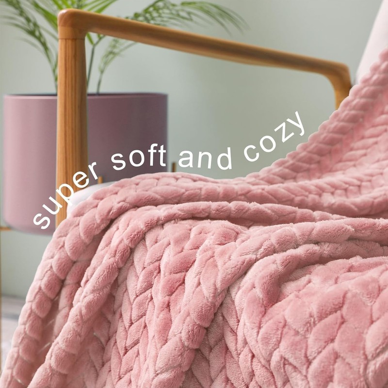 Luxury Lightweight Fuzzy Throw Blanket 50x70 - Modern Pink Geometric Design gallery