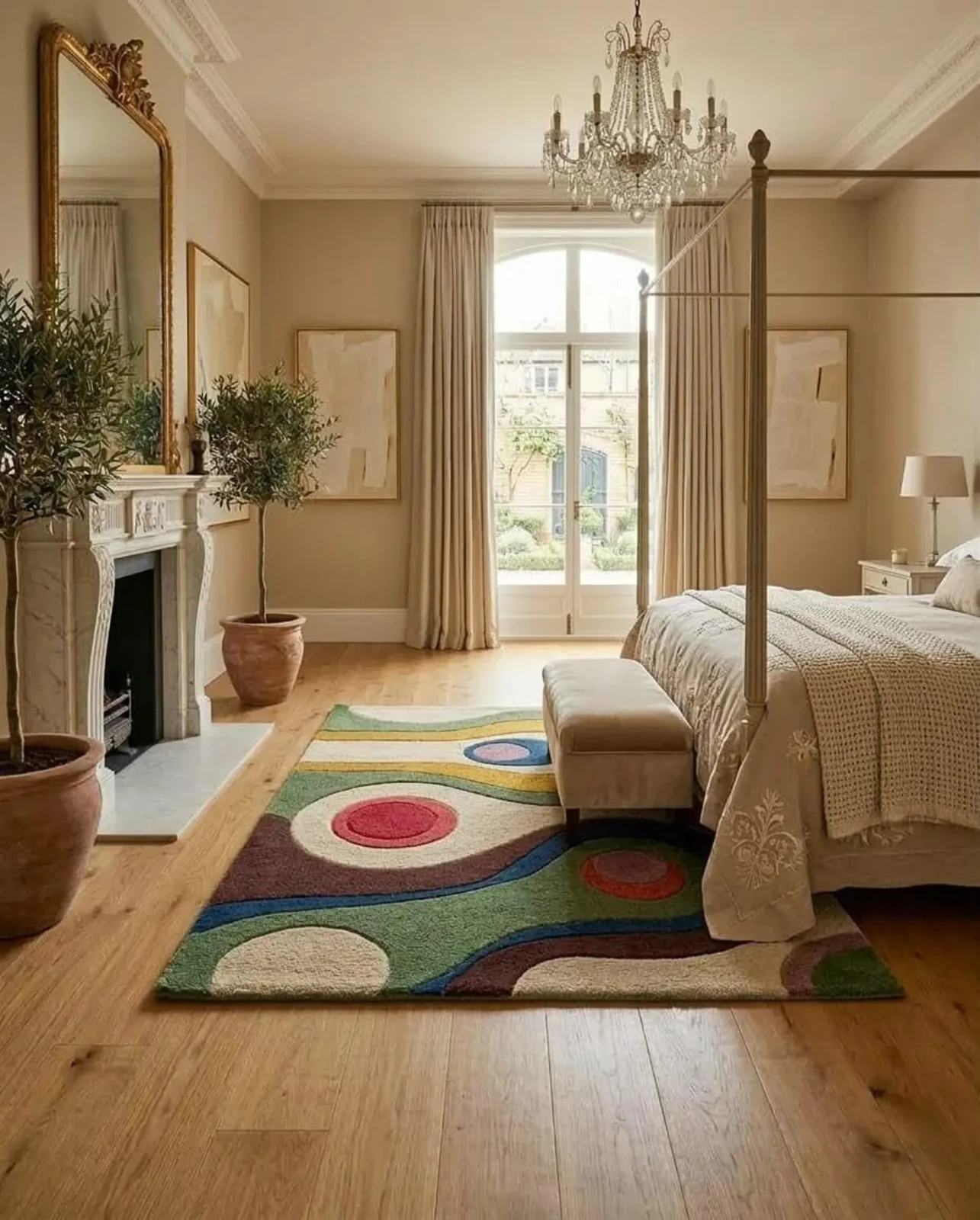 Colorful Abstract Area Rug: Modern Geometric Mid Century Style Floor Decor gallery