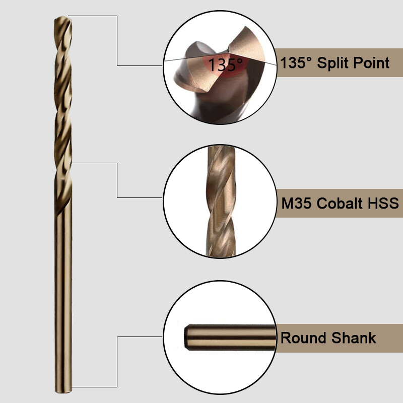 50Pcs Twist Cobalt Drill Bit Set HSS M35 1mm-3mm For Metal Stainless Steel Wood gallery