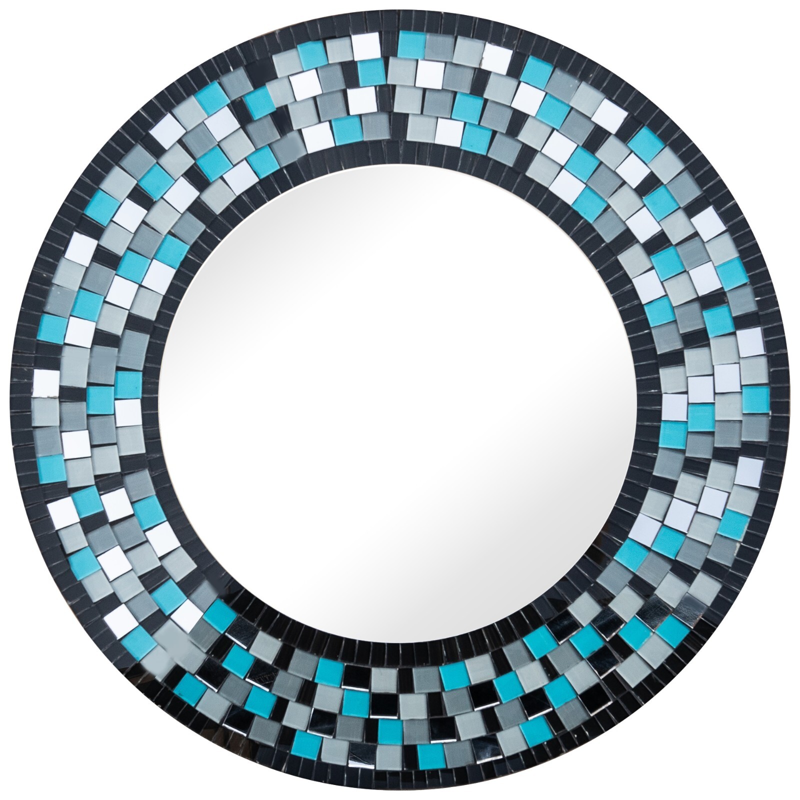 Zorigs - Handcrafted Blue Turquoise Mosaic Mirror, 24" Round Wall Mirror gallery