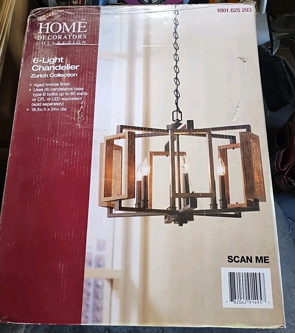 Home Decorators Collection Zurich 6-Light Chandelier 18.3h x 24 Dia New In Box gallery