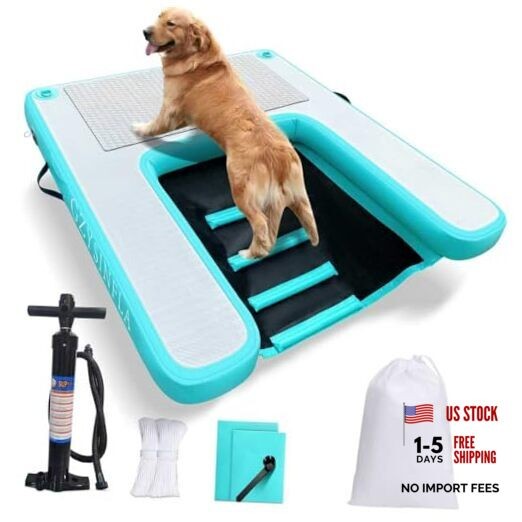 Inflatable Large Dog Water Ramp Float Floating Ramp-Swimming Pets Up 200 pounds gallery