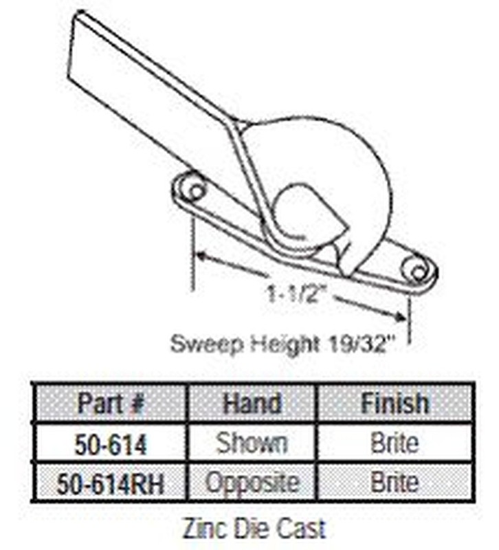 Sash Sweep Lock, 1-1/2 in. between holes, no keeper - No Color Finish gallery