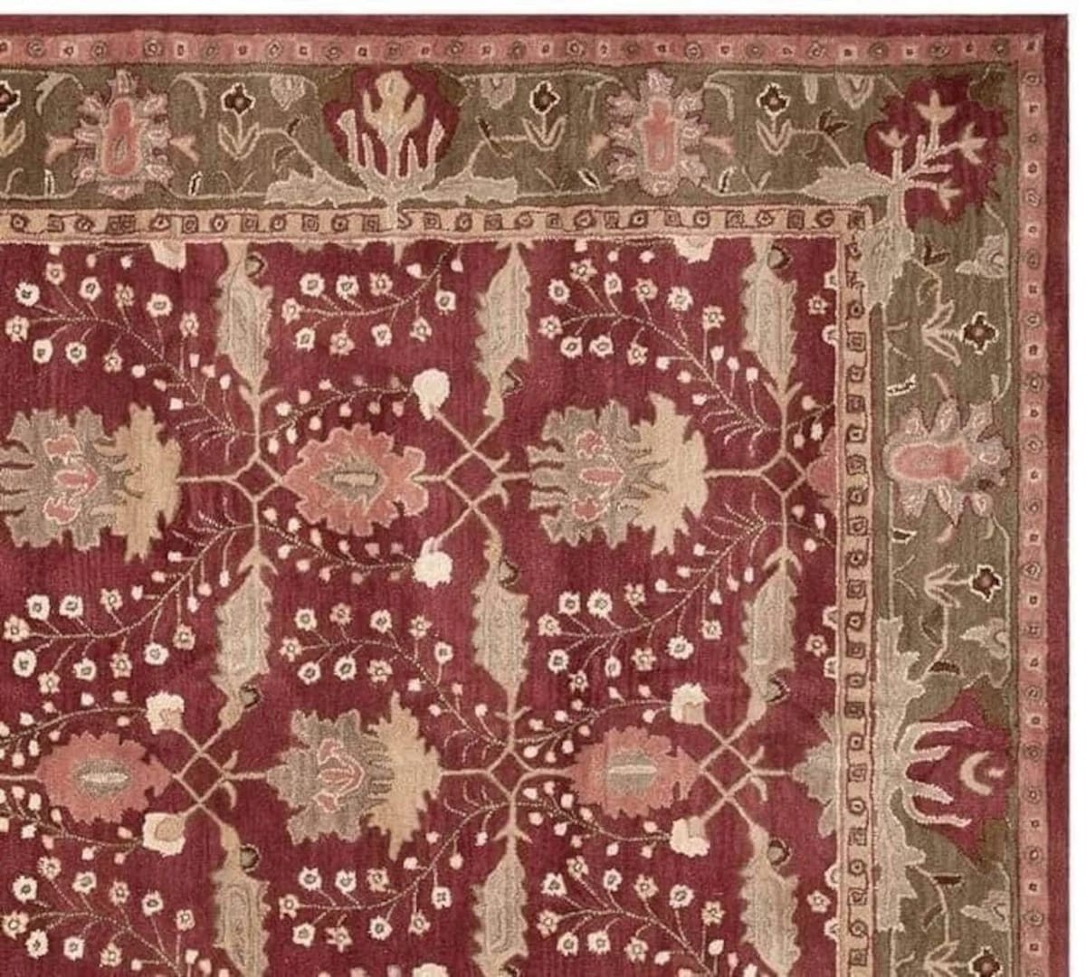 PB Franklin Multi Red Traditional Oriental Style Handmade Tufted 100% Woolen gallery