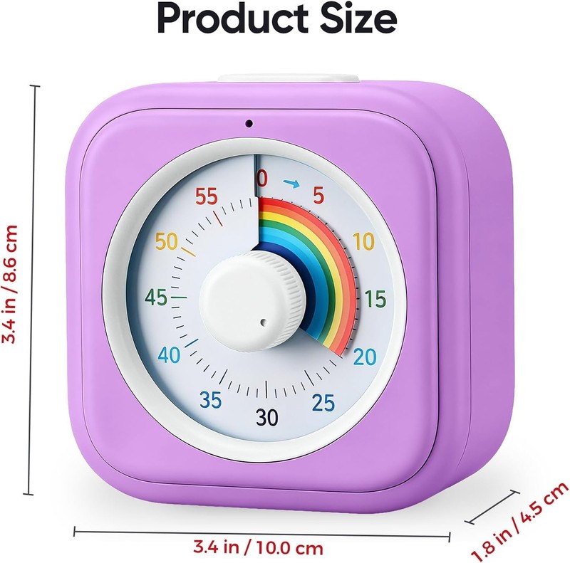 60 Minute Visual Timer for Kids, Silent Countdown Clock, Time Management Tool fo gallery