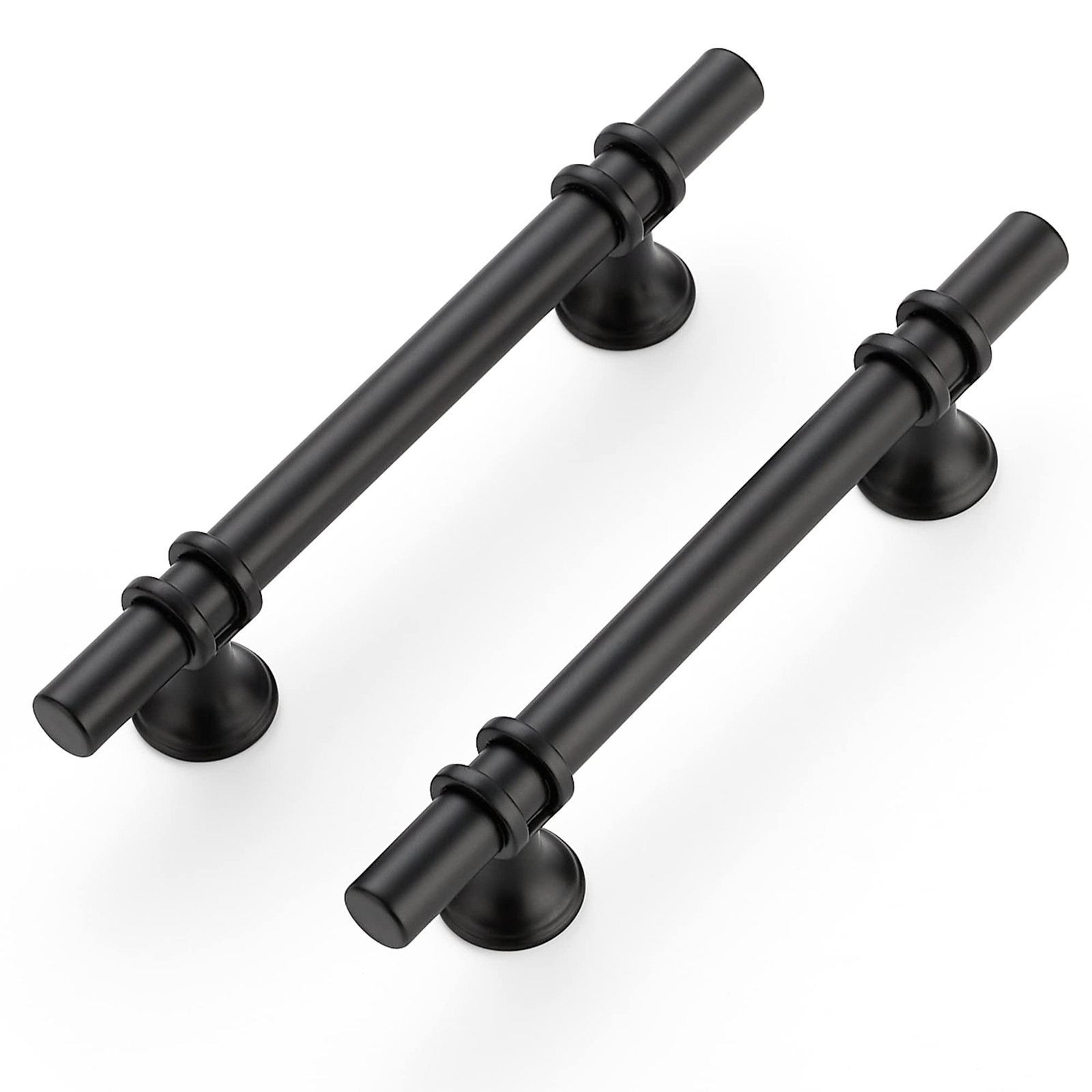 5 PCS 63/8 Inch Matte Black Cabinet Pulls 4 Inch Hole Center Handles gallery