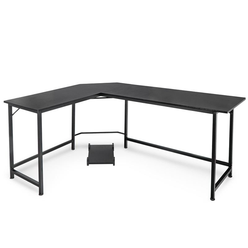 L Shaped Desk Corner Computer Gaming Laptop Table Office Black Workstation Home gallery