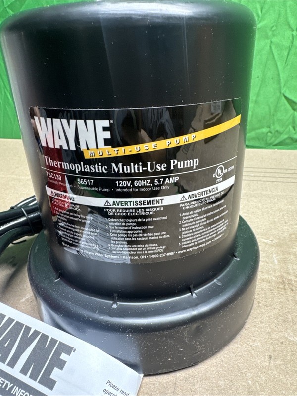 Wayne TSC130 Multi-Use pump 1000 Gallons/Hour Thermoplastic NEW OPEN BOX. gallery